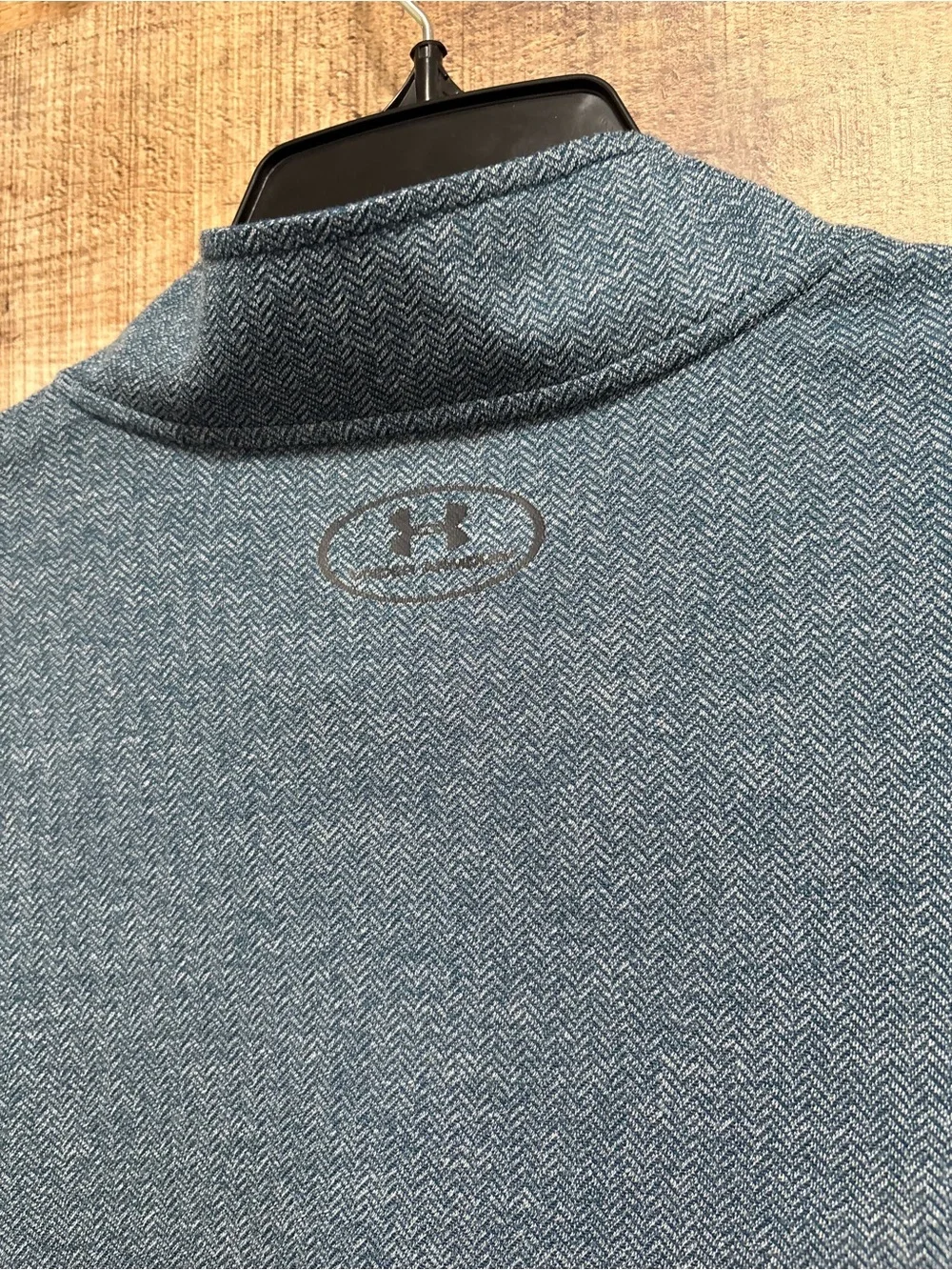 Under Armour Men’s XL 1/4 Zip Pullover Blue Herringbone HeatGear M024